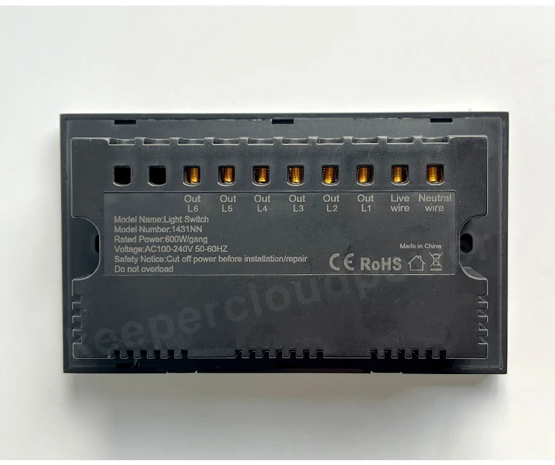 UK Wall Switch 6 Gang Tuya Smart Zigbee Glass Touch Sensing Switch APP Remote Control Timer Control Switch