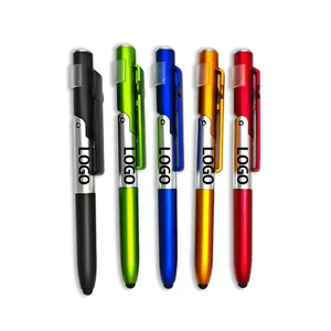 P4805 Custom LED Light Ballpoint Pen High Quality Plastic Phone Holder 1.0mm Writing Metal Material