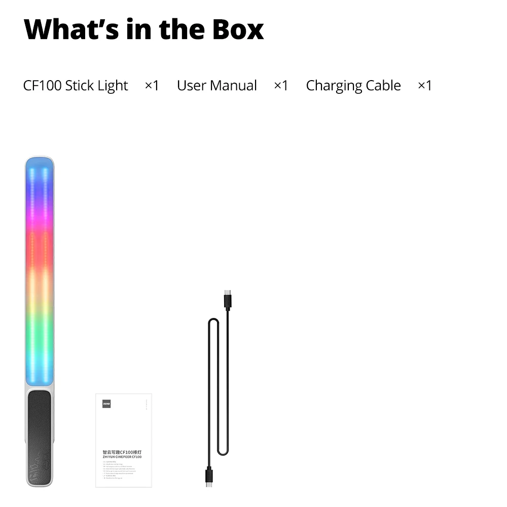 ZHIYUN CINEPEER CF100 100W RGB Light Stick – Portable LED Video