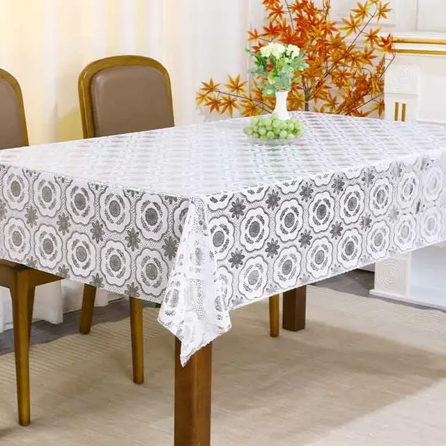 Boen Lace Tablecloth Plastic Lace Tablecloth Embroidery Tablecloths for Weddings Banquets Home Hotel Party
