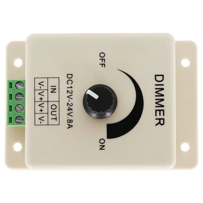 Wall Mounted Switch on OFF 12V 24V DC 8A Single Color LED Dimmer Switch ...