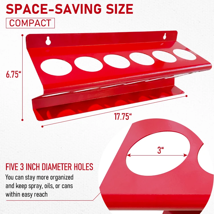Jhmech Aerosol Spray Can Holder Rack Garage Organizer Metal Wall