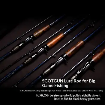 Cheery Devil Hunter Lei Qiang Second Generation Solid Wood Carbon Luya Fishing Rod XXH Black Fish Lure Fishing Drop Wheel Set – Rod – view 4