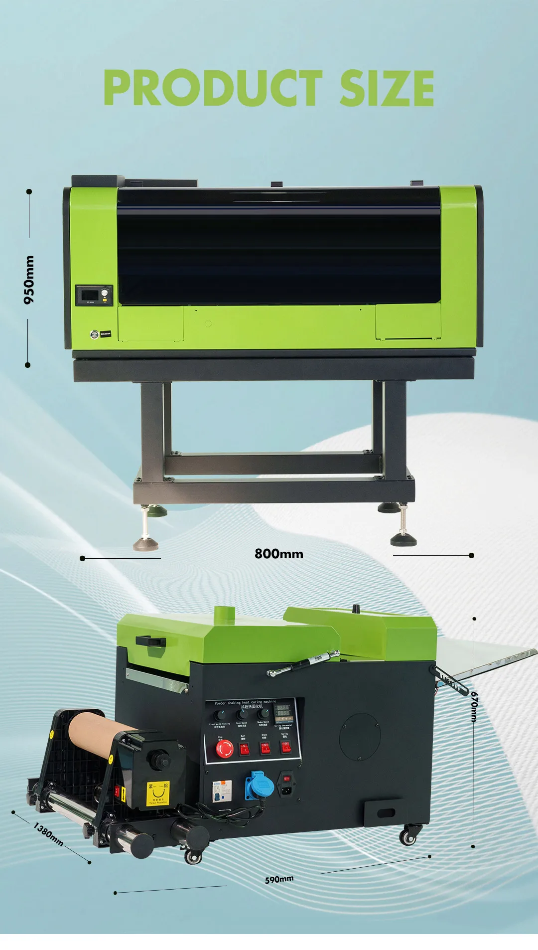 heat press printer with powder machine for OKAI