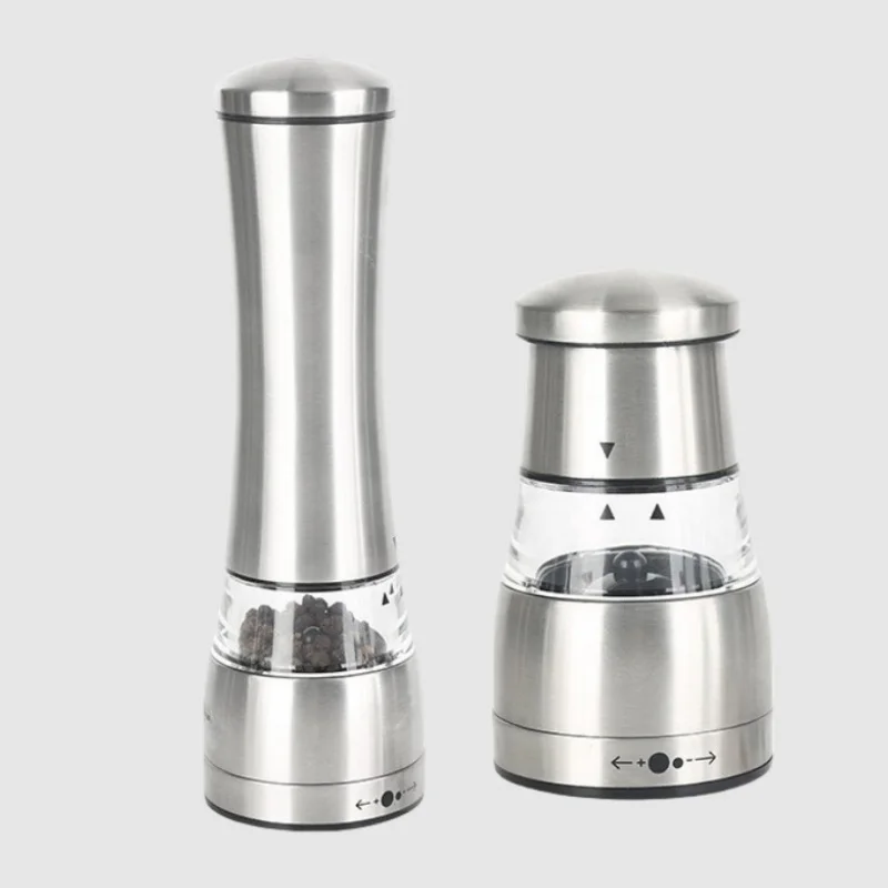 The Swifty Grinder for Salt and Pepper Grinding Stainless Steel Shell Acrylic Chamber