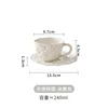 ถ้วยและจานรองลายเทวดาสีเบจ - 201-300 มล.