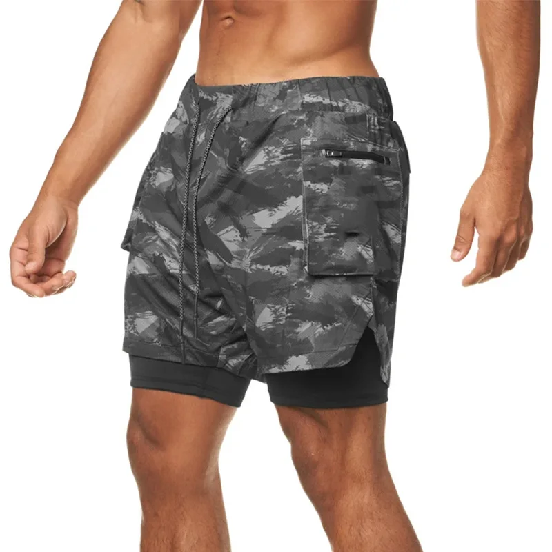 2 in 1 workout shorts with phone pocket