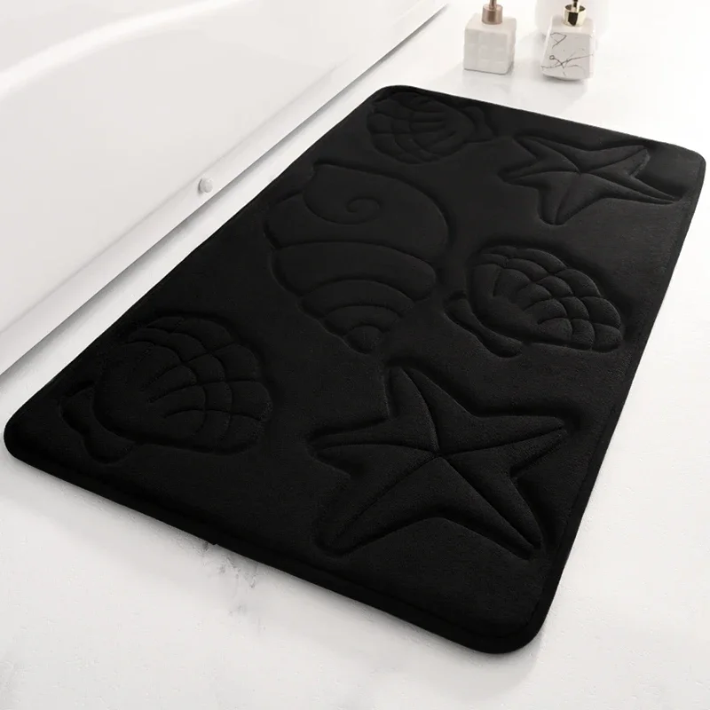 50*80cm High Quality Microfiber Embossed Bath Mat Foam Rug For Bathroom Kitchen Bedroom Inside Foam Back