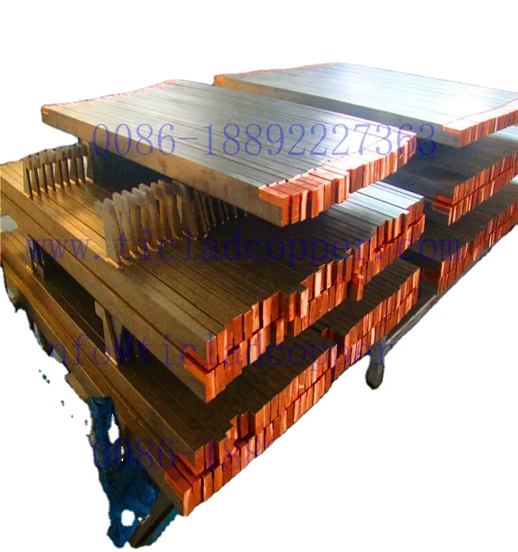Titanium clad copper bar for electrowinning/steel clad copper cathode bimetal plate for electroplating/electrolysis
