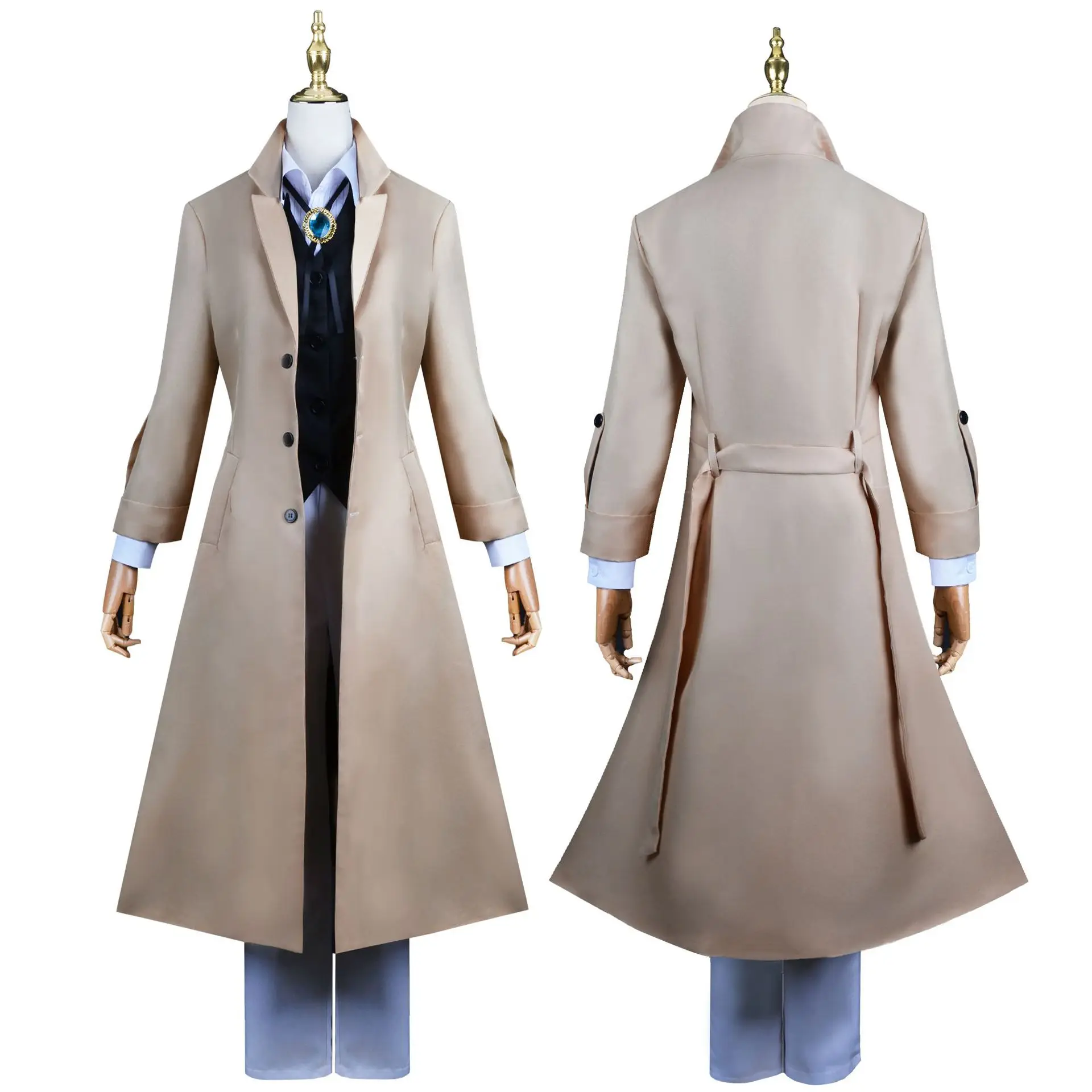 Anime Dazai Osamu Cosplay Costume Cosplay Long Jacket Coat Men Short Wigs  Halloween Christmas Costume| Alibaba.com