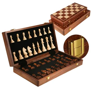 Custom Luxury Portable Modern Fashionable Hot Selling High-end Classic Folding Wooden Chess Board Game Set for Adults & Kids
