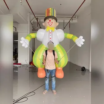 Halloween Hot Sale Big Inflatable Led Clown Walking Costume Puppet For Parade Show