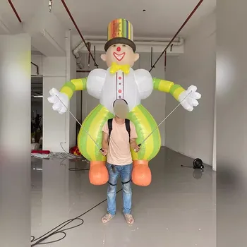 Halloween  Inflatable Hand Waving Clown Walking Puppet High Quality Huge Human air Model Puppet for Parade Event Carvilas Games