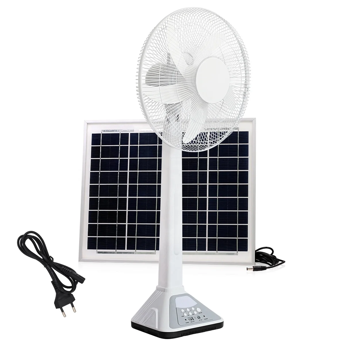 High Quality 16 Inch 12V DC AC Table Fan Solar Energy Rechargeable Electric Solar Fan With Solar Panel