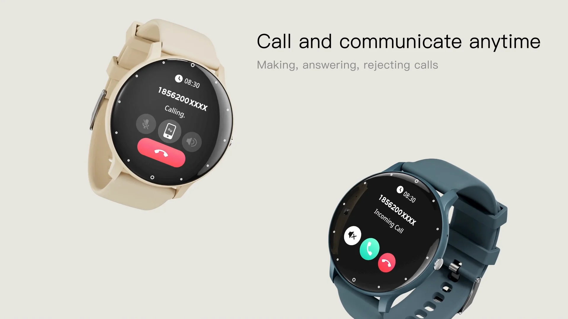 Fashion Smart Watch for Men and Women, BT Calling Fitness Tracker