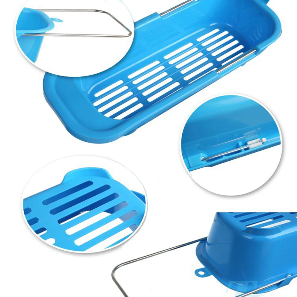 Cross Border Sink PP Plastic Drain Containers Organization Extendable Kitchen Storage Baskets Square Durable Multifunctional