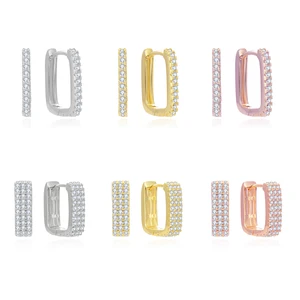 Women 18K Gold Plated Hoop Earrings Trend 925 Sterling Silver Fashion Earings 2022