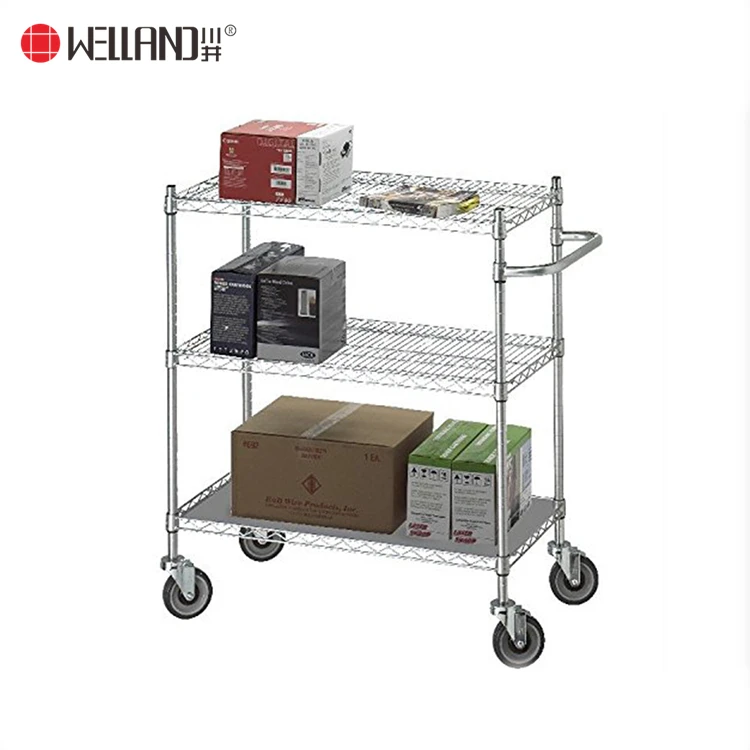 3 Tier Multi Purpose Mobile Delivery Trolley Cart