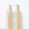 Beige plush shoelaces
