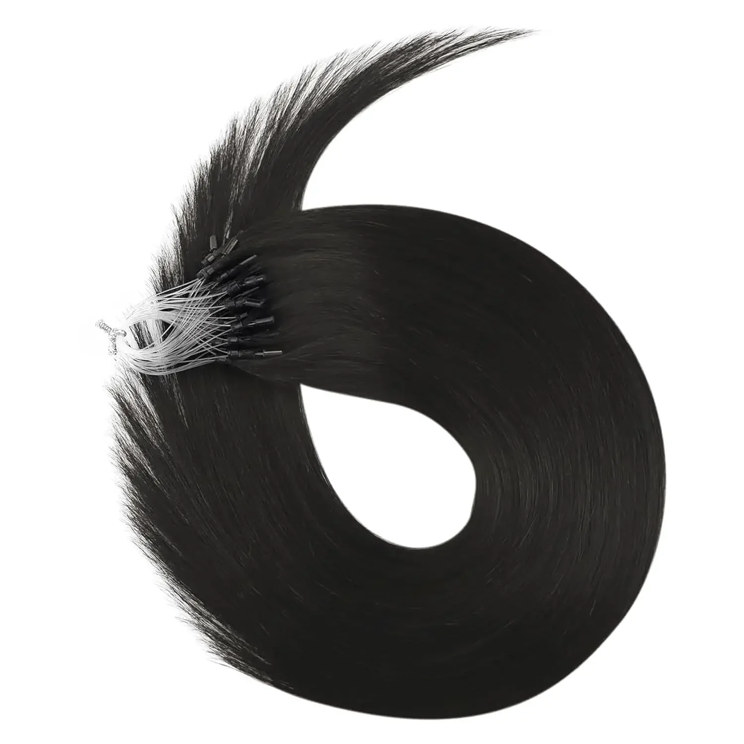 Laavoo Remy Micro Link Human Hair Extensions Natural Straight_voghion.com