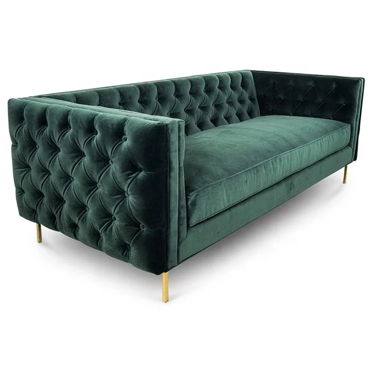 Delight Tufted Button Performance Velvet Sofa Home Furniture Fabric Sofa Living Room Sofas