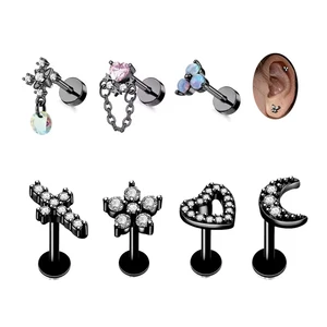 16G Conch Helix Tragus Piercing Cartilage Studs Earrings for Women Stainless Steel Screw Back Earrings Sexy Body Jewelry 2026