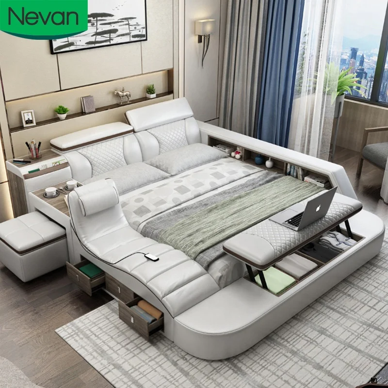 大人のモダンなカリフォルニアキングサイズスプリット調節可能な