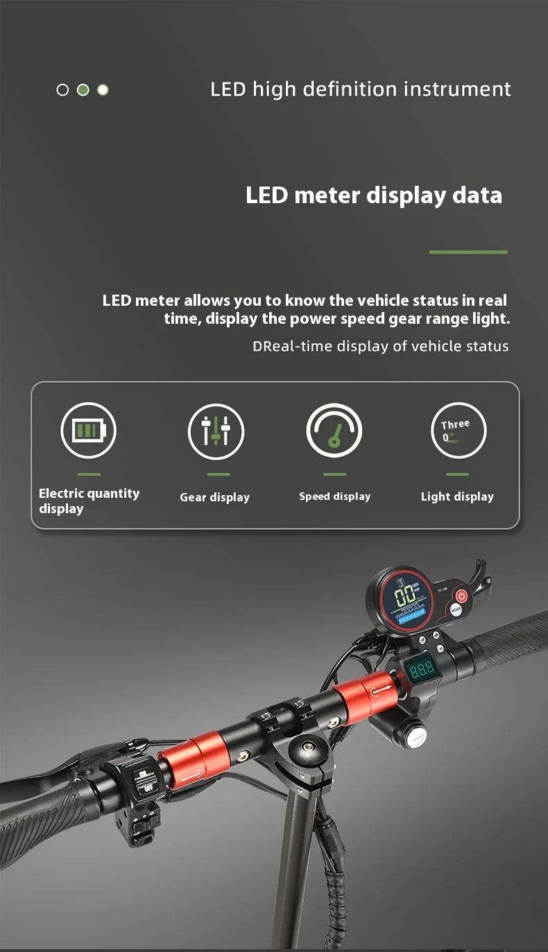 1200W Folding E-Scooter 18Ah Lithium Battery for 11