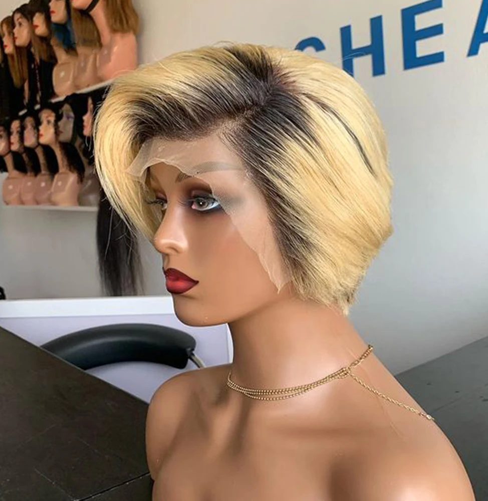 Ship In 24Hours-Lumiere #1B/99J Straight Pixie Cut Short Bob