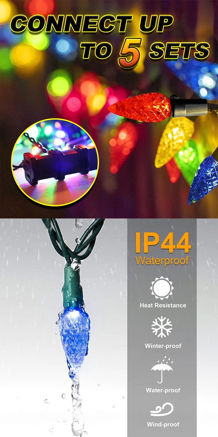 2023 Christmas String Lights 110v Christmas Lighted Decorations Outdoor