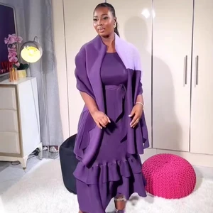 Three-part Pleated Two-piece Casual Round-neck Sleeveless Pleated Hemmed Inner Skirt Elegant Outer Skirt