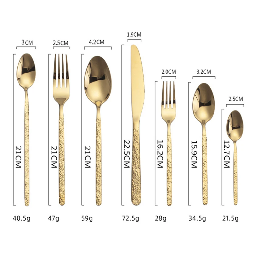 Luxury Knife Spoon Fork Set Royal Stainless Steel Flatware Sets Restaurant Golden Cutlery Wedding Gold Cutlery Set