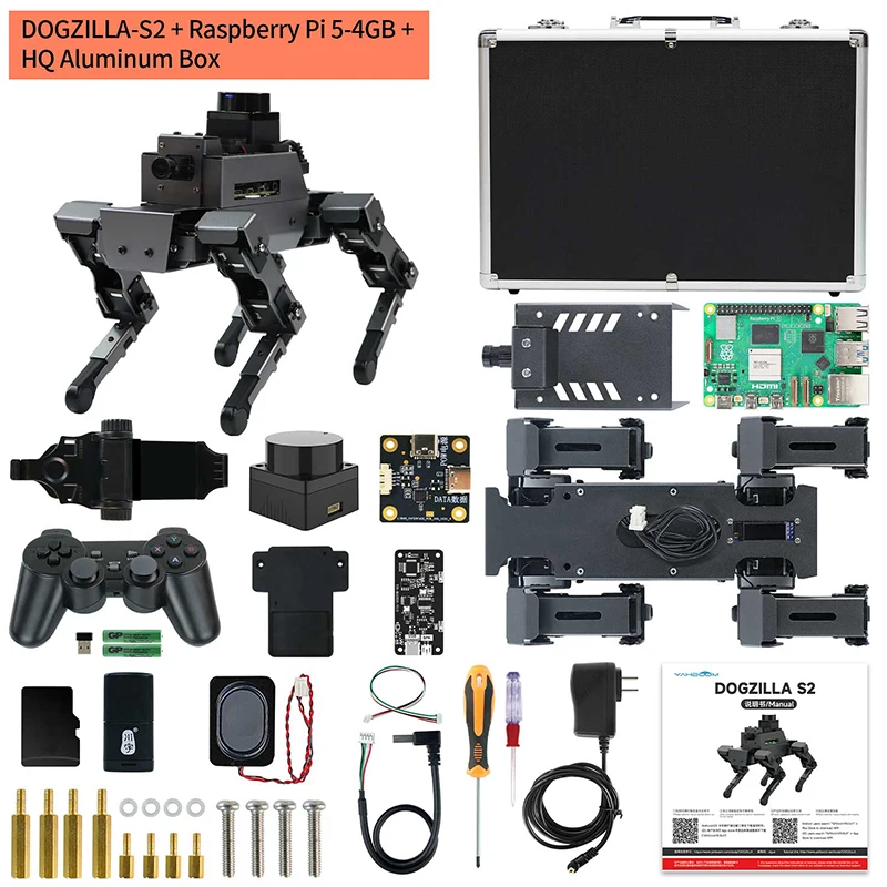 12DOF  DOGZILLA S1 S2 Quadruped Bionic Robot Dog with AI Visual Recognition Functions Design for Raspberry Pi 5  ROS2