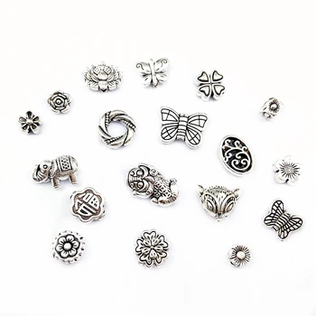 Wholesale Tibetan Antique Silver Plated Heart Charms Metal Spacer Beads For Jewelry Making Diy Finding Accessories