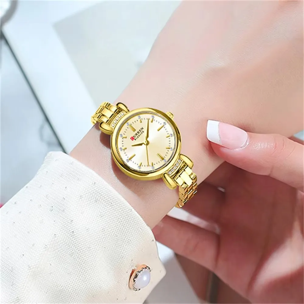 CURREN 9098 Gold Women's Waterproof Quartz Watch