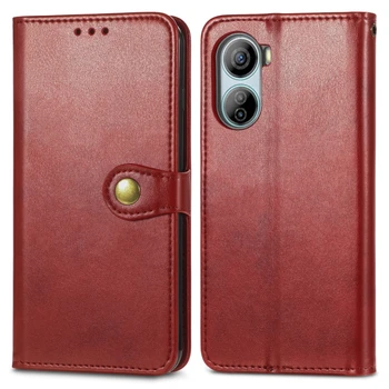 ZTE Libero 5G IV Retro Solid Color Buckle Leather Case