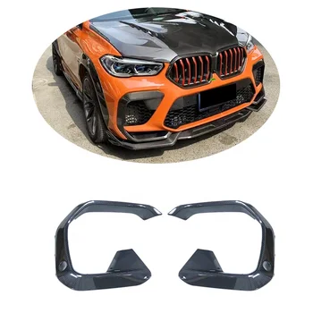 Dry carbon fiber front bumper trim for F96 X6M Fog Lamp Frame Trim high quality For X6M F96 Front bumper air vents