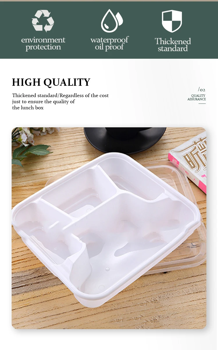 Takeaway Meal Pp 3 Compartments Microwave Plasticisposable Food ...