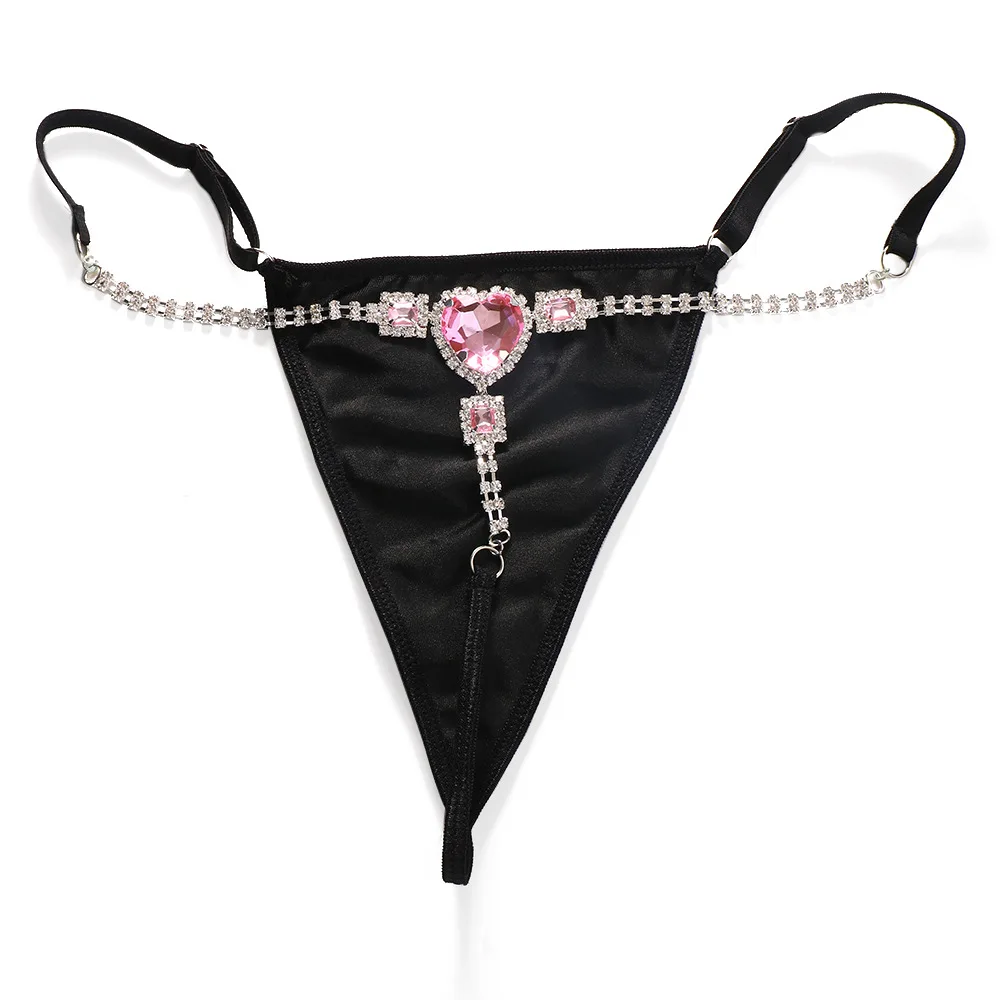 Fashion Pink Heart Panties String Underwear Wholesale Waist Chain Women ...