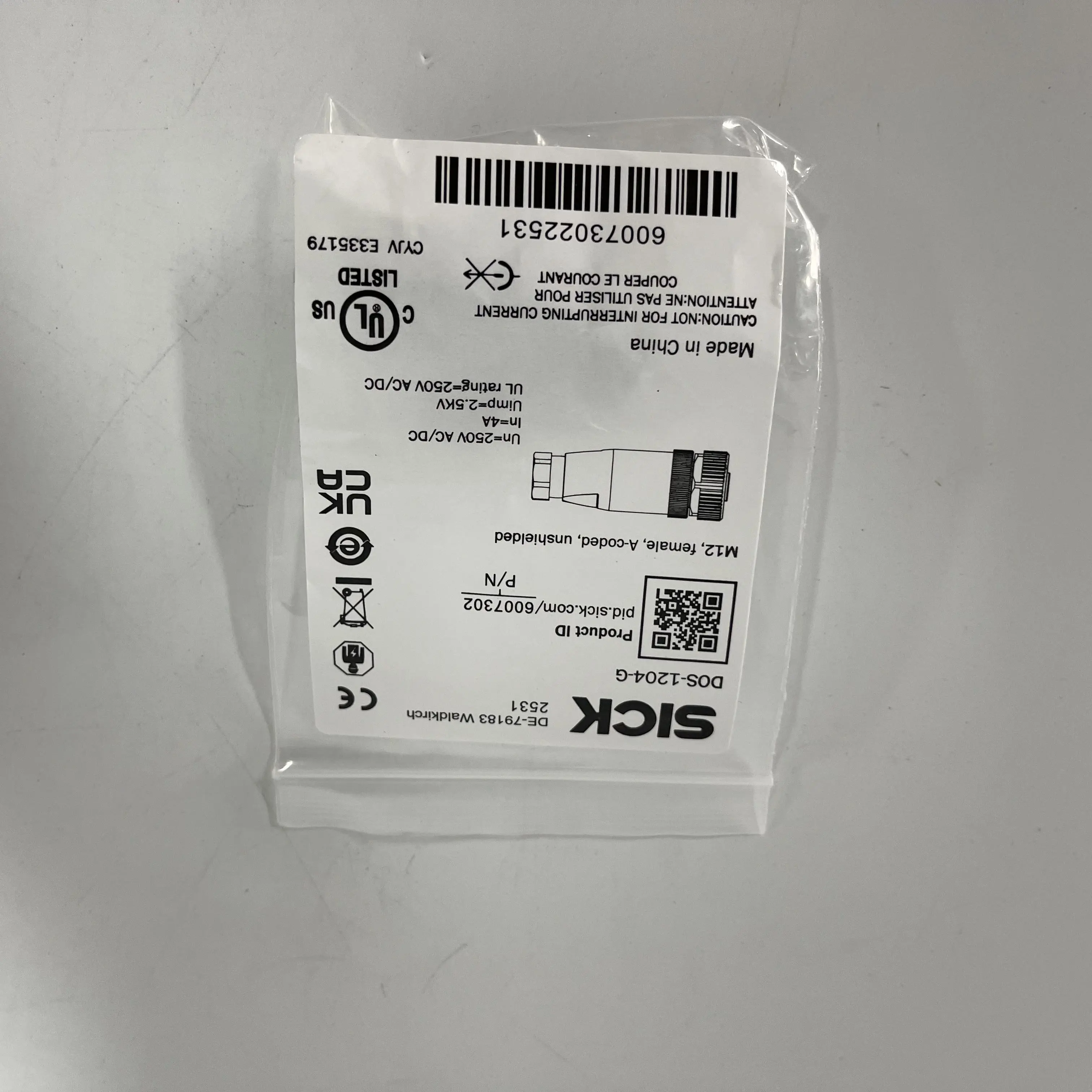 SICK M12 Connector DOS-1204-G