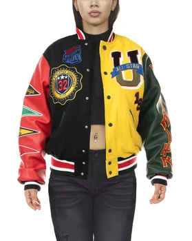 Source OEM Embroidery Patches Custom Men Letterman jacket Baseball Leather  Street Plus Size coat Jacket for men on m.