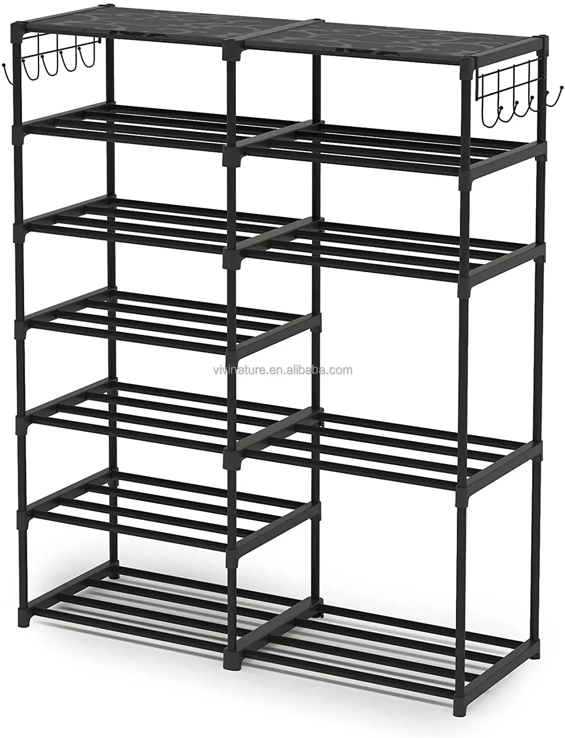 Entryway Metal Shelf Stackable Shoe Storage Organizer Unit Durable