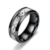 Black ring black background silver-strip