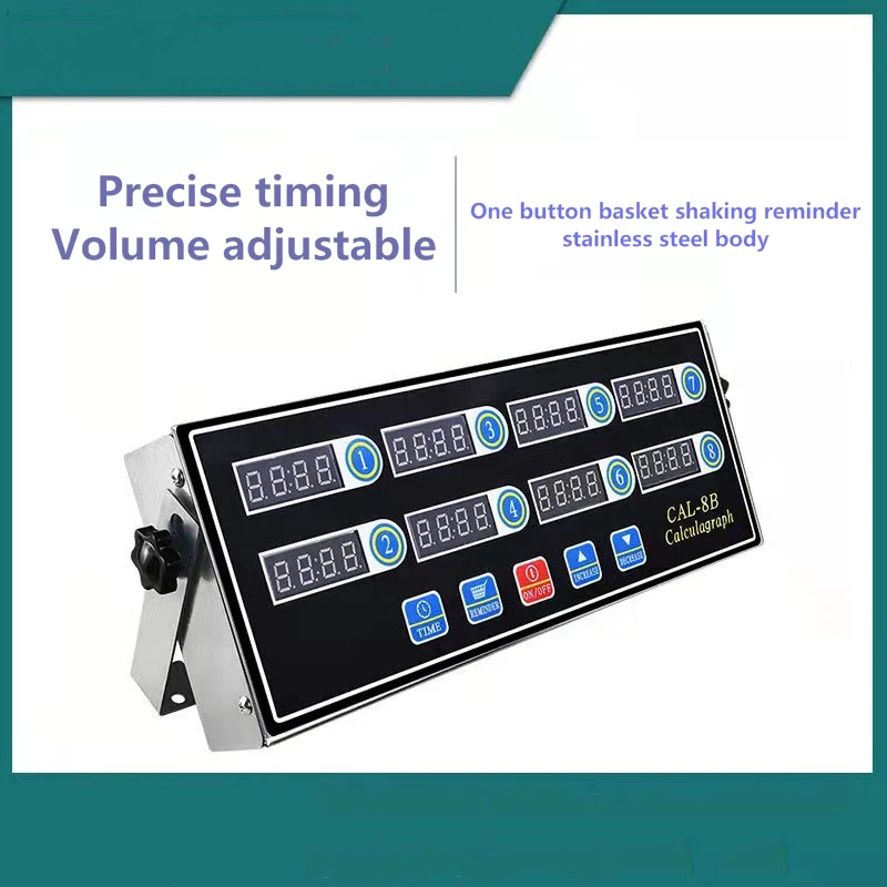 Commercial Kitchen Timer 8-channel Automatic 8-stage Timing Reminder Frying  Basket Shaking Timer