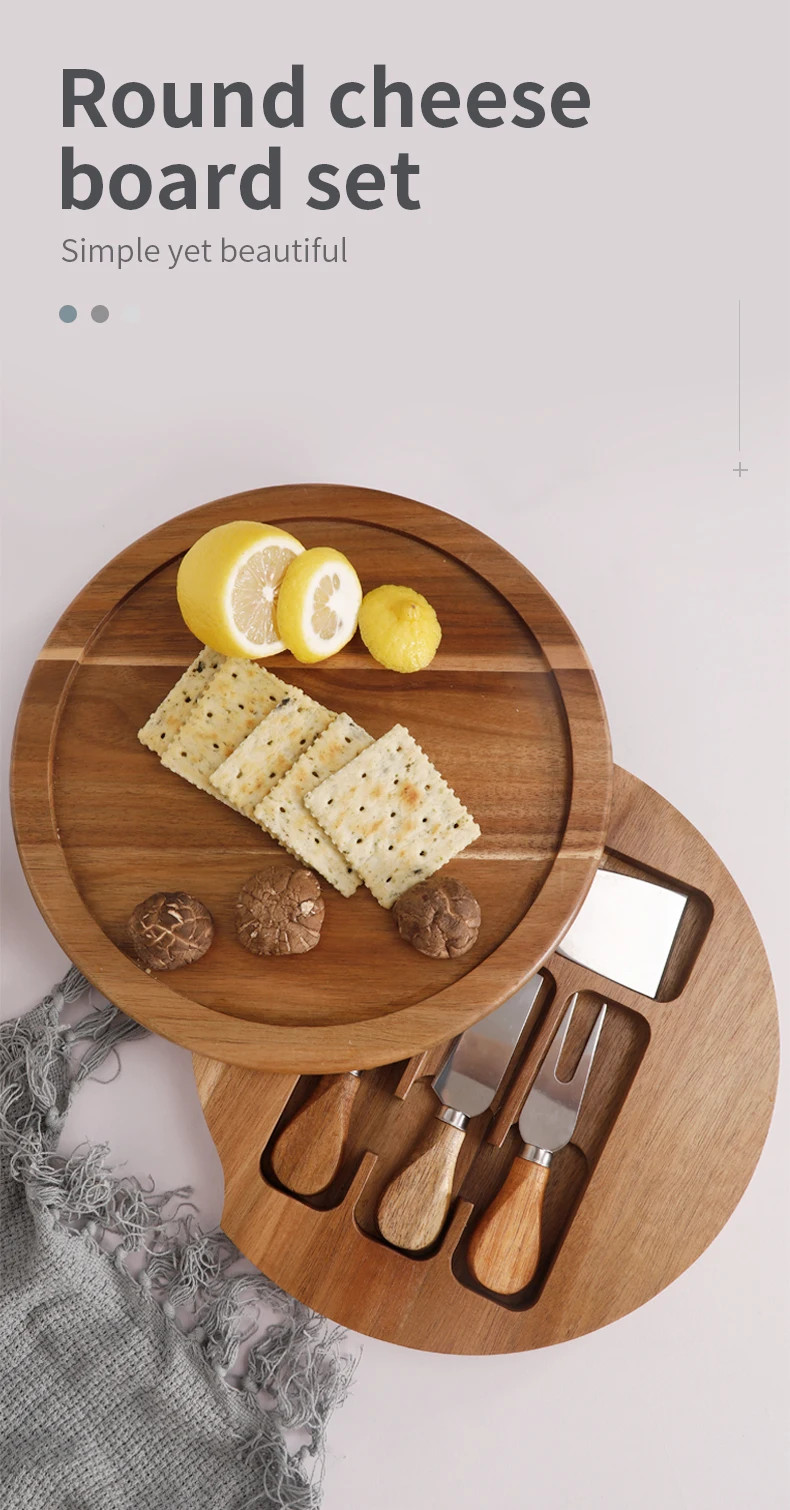 Cheese Cutting Board Set Wooden For Kitchen Chopping Board With Knife Set Kitchen Wine Meat