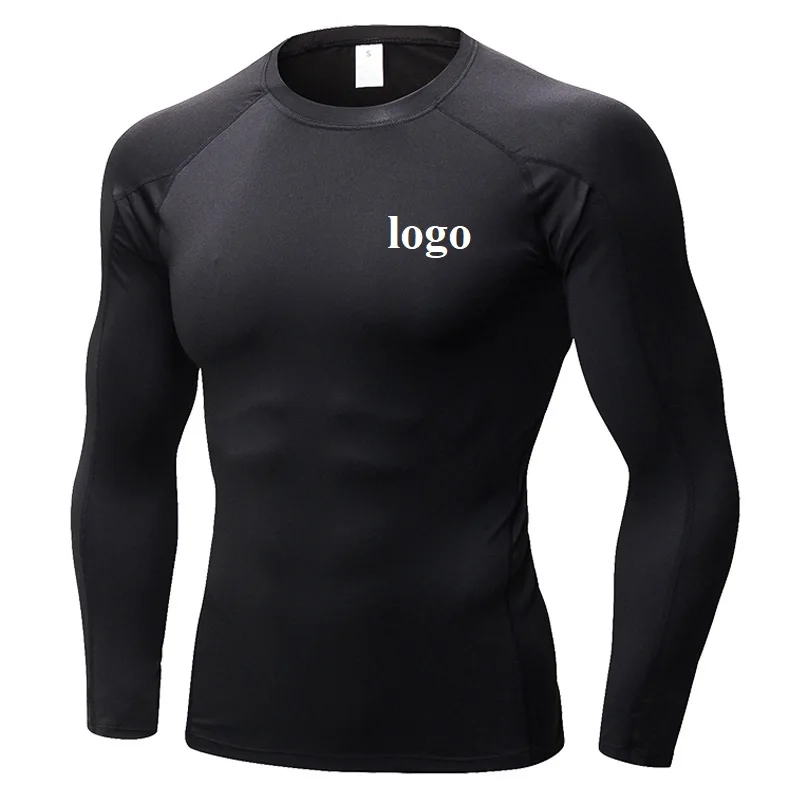 Custom Wholesale Compression Shirts Base Layer Polyester Workout Shirt ...