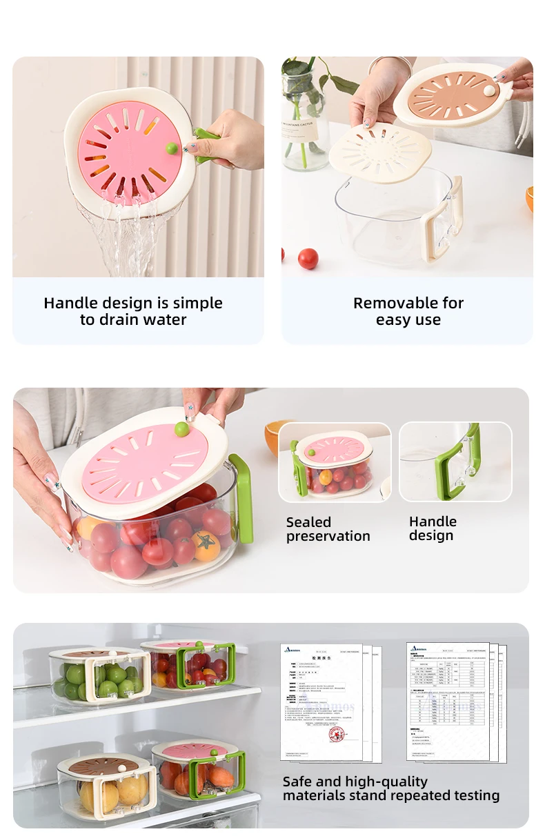 Wannuo Plastic PP PET Refrigerator Storage Box kitchen containers Modern Luxury Multi-Functional Food Container factory