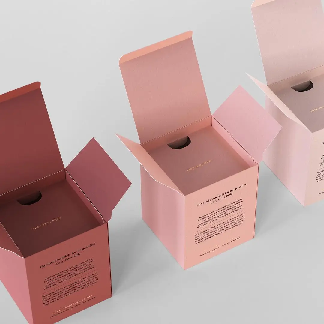 Custom Coloured Paper Box Square Gift Box Packaging Candle Package Box