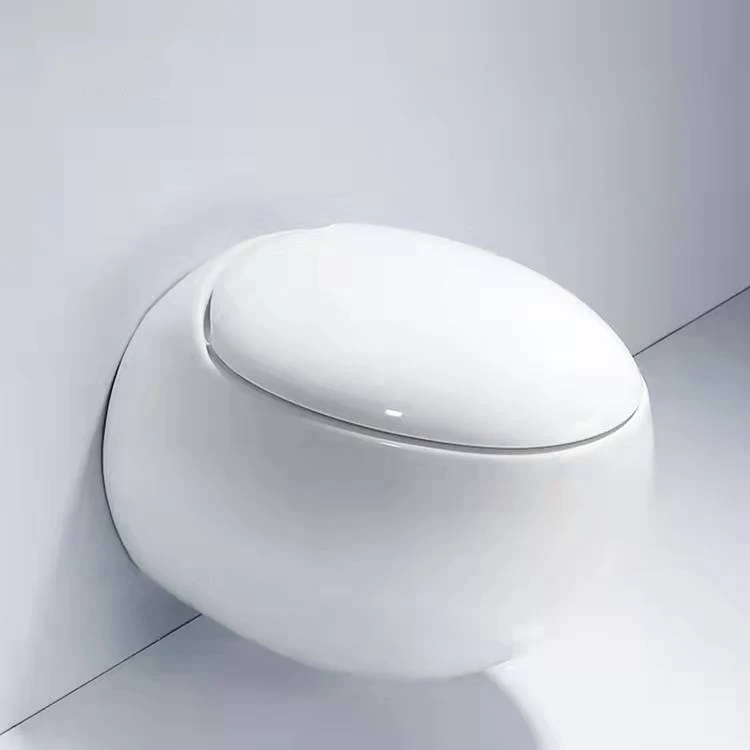 AIDI Best Selling Modern Ceramic Bathroom Rimless Egg Shape Round Bowl Wall Hung Toilet factory