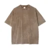 T-shirt color sabbia con stampa a cera